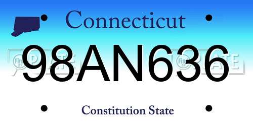 98AN636 Connecticut License Plate