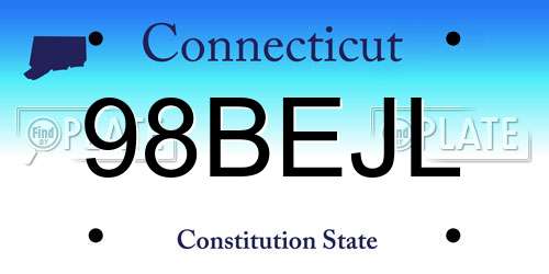 98BEJL Connecticut License Plate