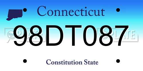98DT087 Connecticut License Plate