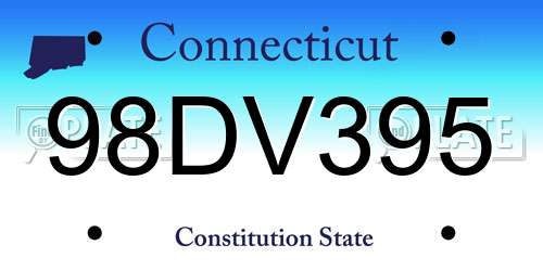 98DV395 Connecticut License Plate