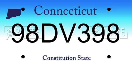 98DV398 Connecticut License Plate