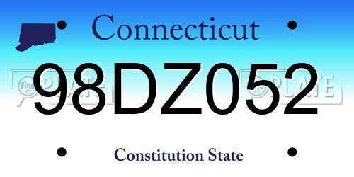 98DZ052 Connecticut License Plate