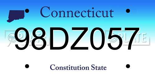 98DZ057 Connecticut License Plate