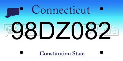 98DZ082 Connecticut License Plate