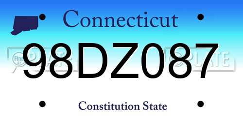 98DZ087 Connecticut License Plate