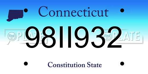 98II932 Connecticut License Plate