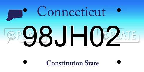 98JH02 Connecticut License Plate