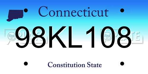 98KL108 Connecticut License Plate