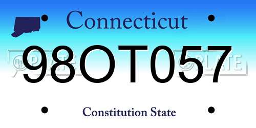 98OT057 Connecticut License Plate