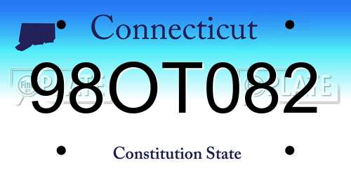 98OT082 Connecticut License Plate