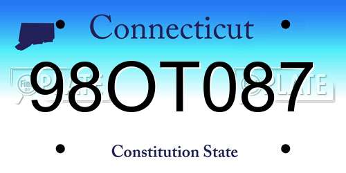 98OT087 Connecticut License Plate