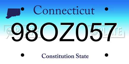 98OZ057 Connecticut License Plate
