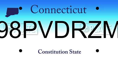 98PVDRZM Connecticut License Plate
