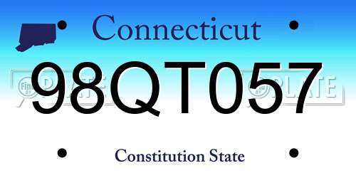 98QT057 Connecticut License Plate