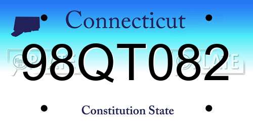 98QT082 Connecticut License Plate
