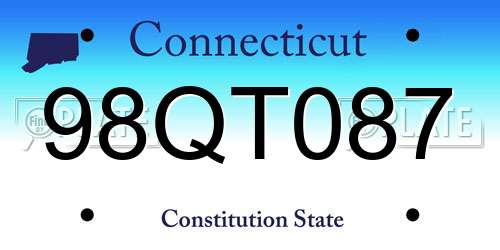 98QT087 Connecticut License Plate