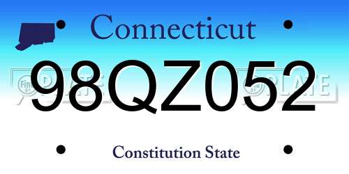 98QZ052 Connecticut License Plate