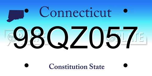 98QZ057 Connecticut License Plate