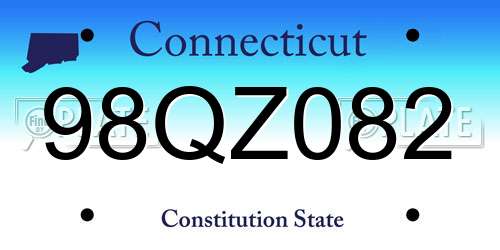98QZ082 Connecticut License Plate