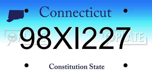 98XI227 Connecticut License Plate