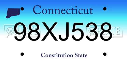 98XJ538 Connecticut License Plate