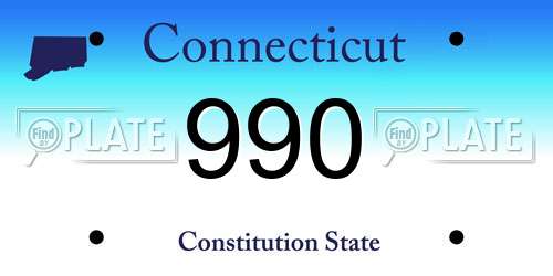 990 Connecticut License Plate