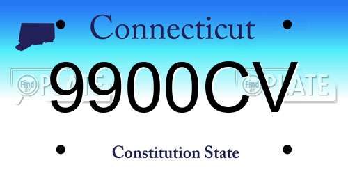 9900CV Connecticut License Plate
