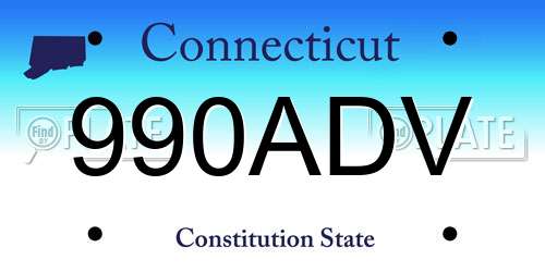 990ADV Connecticut License Plate