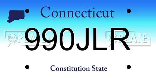 990JLR Connecticut License Plate