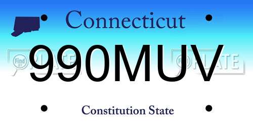990MUV Connecticut License Plate