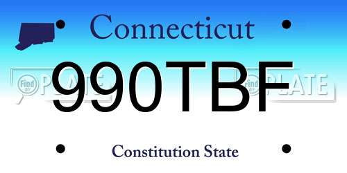 990TBF Connecticut License Plate