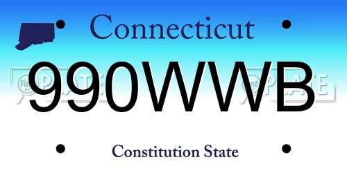 990WWB Connecticut License Plate