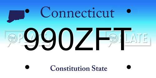 990ZFT Connecticut License Plate