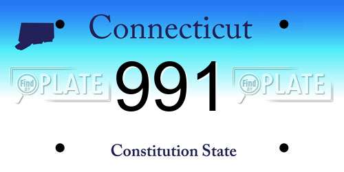 991 Connecticut License Plate
