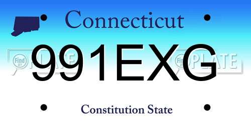991EXG Connecticut License Plate