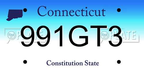 991GT3 Connecticut License Plate