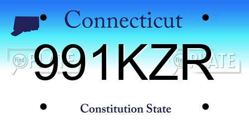 991KZR Connecticut License Plate
