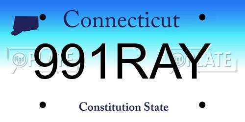 991RAY Connecticut License Plate