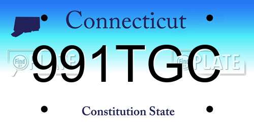 991TGC Connecticut License Plate