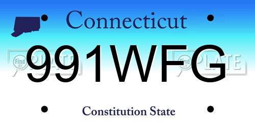 991WFG Connecticut License Plate