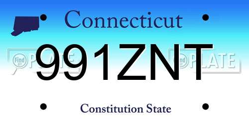 991ZNT Connecticut License Plate