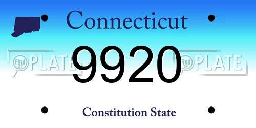 9920 Connecticut License Plate