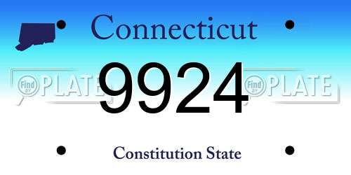 9924 Connecticut License Plate