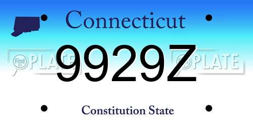 9929Z Connecticut License Plate
