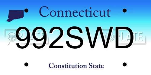 992SWD Connecticut License Plate