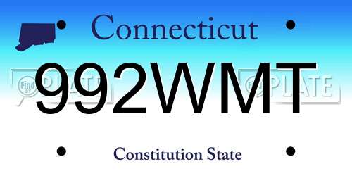 992WMT Connecticut License Plate