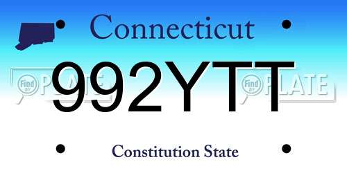 992YTT Connecticut License Plate
