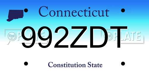 992ZDT Connecticut License Plate