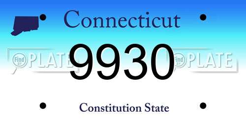 9930 Connecticut License Plate