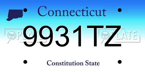 9931TZ Connecticut License Plate